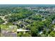 An aerial view displays the property's wooded lot with pool and the surrounding neighborhood at 3294 Mcclure Bridge Rd, Duluth, GA 30096