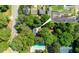 Aerial view of property showing lush tree coverage, a pool, and a tennis court at 3294 Mcclure Bridge Rd, Duluth, GA 30096