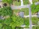 Aerial view of the home showcasing the landscape, spacious backyard and nearby streets at 984 Ridgecrest Se Dr, Smyrna, GA 30080