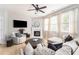 Cozy living room with a fireplace, comfortable seating, and plenty of natural light at 2167 Crestridge Ne Trl, Brookhaven, GA 30329