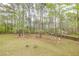 Large backyard with mature trees and natural seating area at 130 Brandon Mill Cir, Fayetteville, GA 30214
