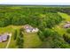 Aerial view showing home with manicured lawn surrounded by wooded acreage at 300 Massengale Rd, Brooks, GA 30205