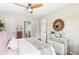 Cozy bedroom with a view to the bathroom and neutral decor at 118 Wheelan School Rd, Dallas, GA 30157
