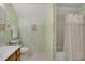 Bathroom featuring a vanity, mirror, and bathtub with shower at 404 Carryback Dr, Marietta, GA 30068