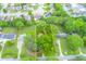 Aerial view of a home nestled among lush green trees in a quiet residential neighborhood at 4147 Suzanne Ln, Duluth, GA 30096