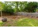 Leafy backyard with a fire pit and a wooden fence, offering a private outdoor space at 4147 Suzanne Ln, Duluth, GA 30096