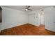 Bedroom features hardwood floors, ceiling fan, and ample closet space at 120 Alden Nw Ave # C3, Atlanta, GA 30309