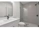 Modern bathroom featuring a glass-enclosed shower, sleek fixtures, and contemporary design for a spa-like experience at 4505 Caroline Walk, Dunwoody, GA 30338