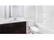 Full bathroom featuring vanity with sink, mirror, and tub with shower combo at 2769 Morgan Spring Trl, Buford, GA 30519