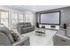 Finished basement provides a home theater, comfortable seating, and large screen at 2616 Boddie Pl, Duluth, GA 30097