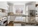 Gourmet kitchen boasts an island, stainless appliances, and stylish tile backsplash for a chef's delight at 2616 Boddie Pl, Duluth, GA 30097