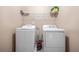 Functional laundry area with modern washer and dryer for convenient chore management and neat organization at 4616 Town Manor Dr, Douglasville, GA 30135