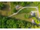 Wide aerial shot displaying a large property with well-maintained landscaping and access to wooded areas at 780 Old Magnolia Trl, Canton, GA 30115