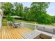 Relaxing deck area with outdoor seating and a grill, overlooking a lush green lawn and treeline at 780 Old Magnolia Trl, Canton, GA 30115