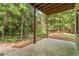 Covered outdoor patio with serene views of the lush backyard, perfect for relaxing or entertaining at 1632 Brookhaven Close Ne, Atlanta, GA 30319