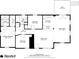 Floor plan of the main floor including living room, kitchen, primary bedroom, bathroom, and dining area at 1585 San Gabriel Ave, Decatur, GA 30032