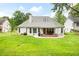 Backyard showcasing a covered patio, lush lawn, and well-maintained landscaping for outdoor enjoyment at 5042 Southland Dr, Woodstock, GA 30188