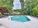 Community pool surrounded by lounge chairs, landscaping, and townhome buildings at 1418 Summit North Ne Dr # 1418, Atlanta, GA 30324
