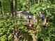 Back exterior view of home surrounded by lush trees at 203 Concorde Sw Way, Lilburn, GA 30047