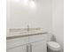 Bathroom featuring modern fixtures, a stone countertop, and white cabinetry at 230 Deer Forest Rd, Fayetteville, GA 30214