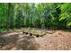 Landscaped backyard featuring garden area and trees at 84 Mount Vernon Cir, Atlanta, GA 30338