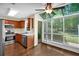Modern kitchen with stainless-steel appliances and a wall of windows to the yard at 84 Mount Vernon Cir, Atlanta, GA 30338