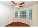 Breakfast nook features hard wood flooring, windows and closet for storage at 137 Legend Creek Dr, Canton, GA 30114