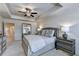 Bedroom featuring a soft color palette, ceiling fan, and neutral carpet at 1569 Aiden Way # 35, Conyers, GA 30013