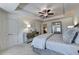 Bedroom featuring a soft color palette, ceiling fan, and closet at 1569 Aiden Way # 35, Conyers, GA 30013