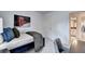 Bedroom featuring a desk and a painting of a British phone booth at 1569 Aiden Way # 35, Conyers, GA 30013