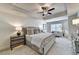 Elegant bedroom featuring a coffered ceiling, luxurious bedding, and stylish nightstands at 1569 Aiden Way # 35, Conyers, GA 30013
