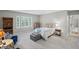 Inviting bedroom with neutral walls, large windows with shutters, and cozy furniture arrangement at 7750 Landowne Dr, Atlanta, GA 30350