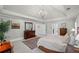 Inviting main bedroom with neutral colors, recessed lighting, large rug and natural light at 7750 Landowne Dr, Atlanta, GA 30350