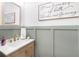 Stylish half-bathroom featuring neutral wall colors, a modern vanity, and decorative accents at 1388 Ben Park Way, Grayson, GA 30017
