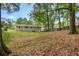 Large backyard with mature trees that provide shade and privacy, perfect for outdoor activities at 4781 Lincoln Ne Dr, Kennesaw, GA 30144