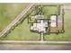 An aerial view of the home's landscaping, driveways, walkways, pool and garden at 1210 Mayfield Rd, Milton, GA 30009