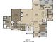 Main level floor plan featuring an owner's suite, living room, kitchen, dining room, and covered porch at 1210 Mayfield Rd, Milton, GA 30009
