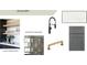 Scullery with accent floating shelves and antique mirror backsplash at 1210 Mayfield Rd, Milton, GA 30009