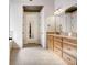 Bathroom featuring a long vanity with granite counters and tile floors at 209 Wynnward Way, Sharpsburg, GA 30277
