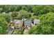 Aerial view of homes with mature tree coverage and a backyard pool at 120 Candler Oaks Ln, Decatur, GA 30030