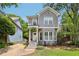 Charming two-story home with gray siding, brick accents, and a cozy front porch perfect for relaxing at 120 Candler Oaks Ln, Decatur, GA 30030