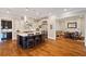 Open-concept kitchen boasting a large island with seating and stainless steel appliances at 1740 Doncaster Ne Dr, Atlanta, GA 30309