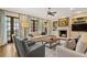 Cozy living room with fireplace, built-in shelving, hardwood floors, and multiple seating options at 1740 Doncaster Ne Dr, Atlanta, GA 30309