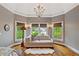 Sitting area in main bedroom with hardwood floors, chandelier, and bright natural light at 1740 Doncaster Ne Dr, Atlanta, GA 30309