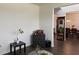 Open concept living room and dining room with dark wood floors at 3531 Lilly Brook Dr, Loganville, GA 30052