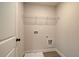 Laundry room with hookups, overhead wire rack, and white door at 4517 Twinberry Dr, Powder Springs, GA 30127