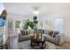 Bright living room with large sectional couch, modern decor, hardwood floors, and a large TV at 3272 Stillwood Dr, Atlanta, GA 30354