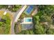 Aerial view of community pool, tennis courts, clubhouse, showcasing the recreational amenities in a lush, green area at 4853 Ridgewood Creek Nw Dr, Acworth, GA 30102