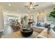 Open-concept living space with kitchen, dining area, and a comfortable living room at 518 Provence Gate Ln, Lawrenceville, GA 30044