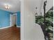 This bedroom features light-blue walls and a door leading to a balcony at 315 Renae, Marietta, GA 30060